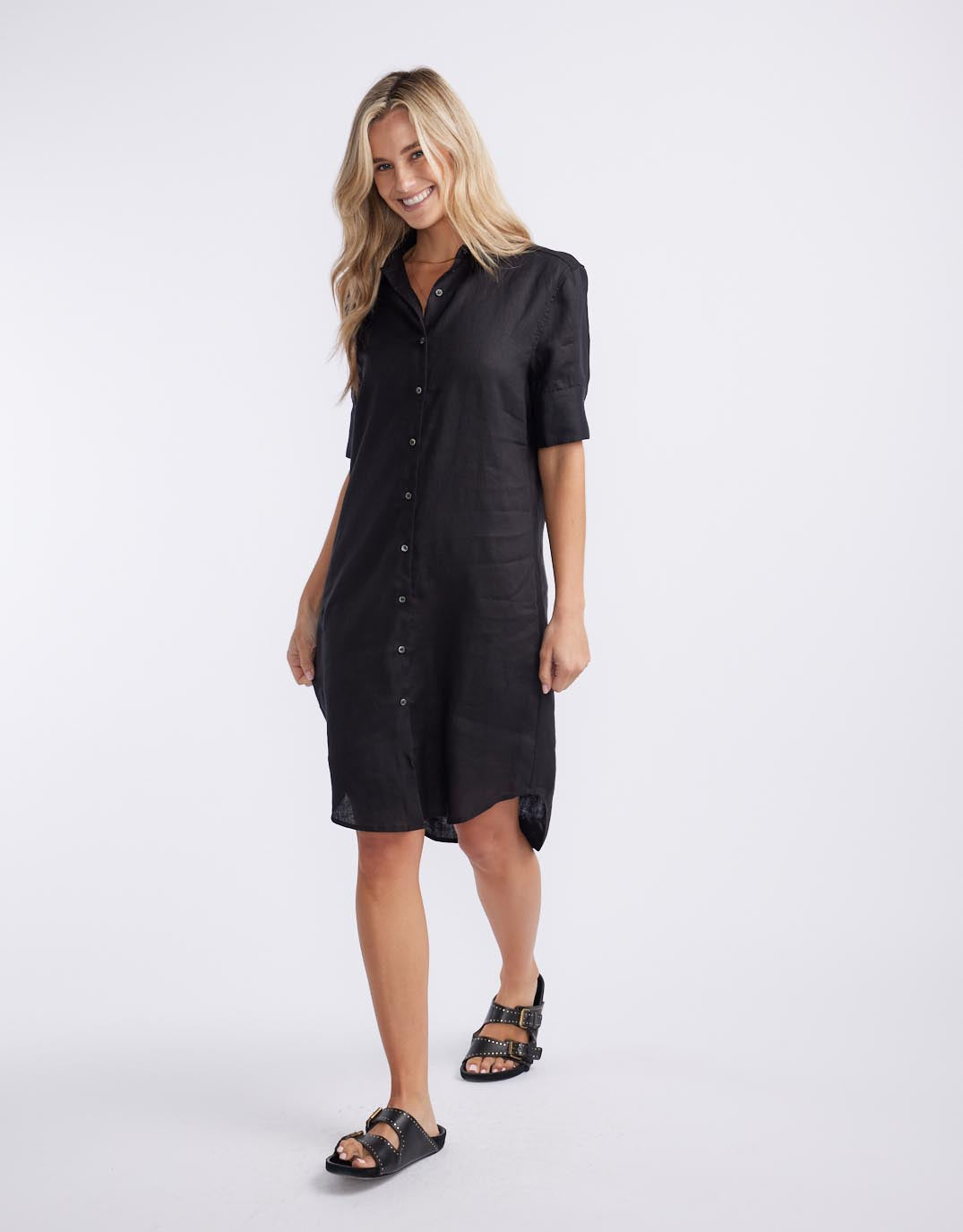 white-ftl-hettie-linen-shirt-dress-black-womens-clothing