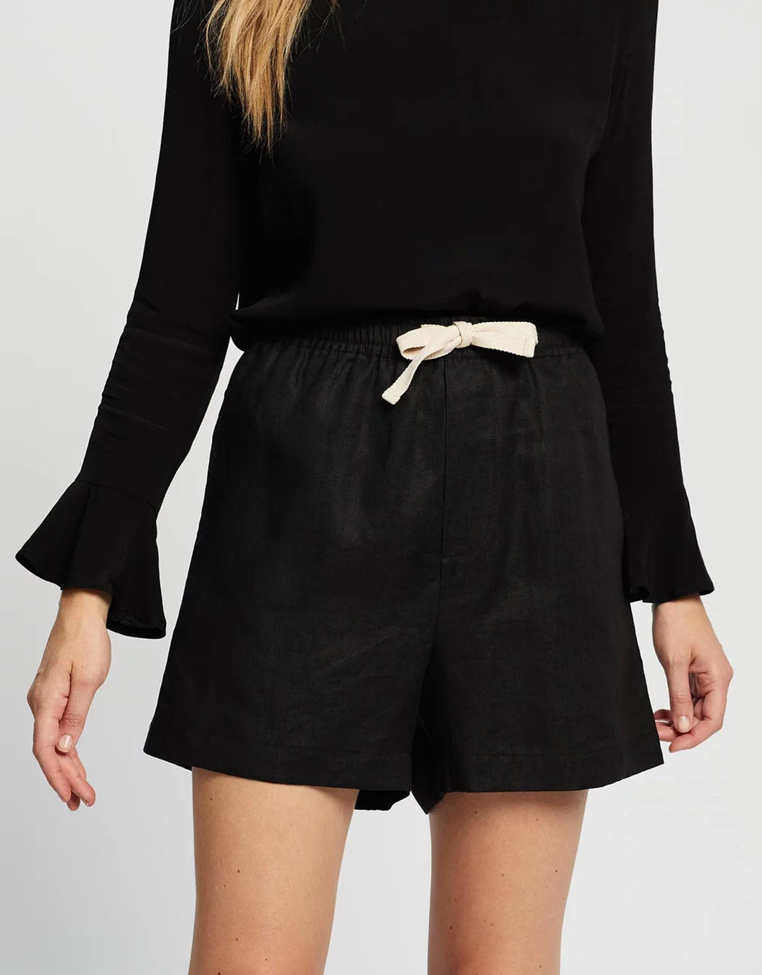 Weston Linen Shorts - Black