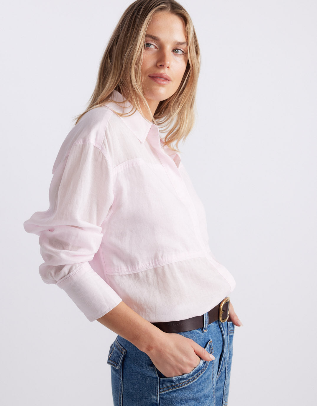 Chloe Panel Shirt - Pink