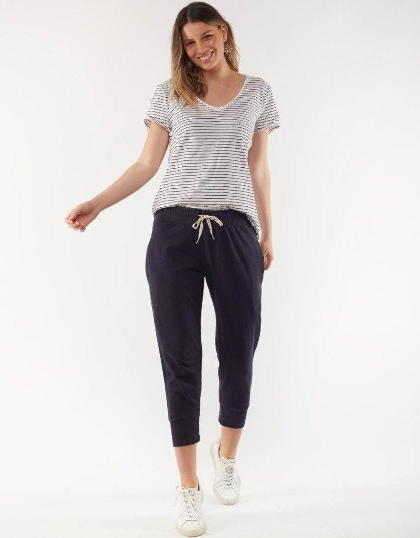 Elm - 3/4 Brunch Pants - Navy - White & Co Living Pants