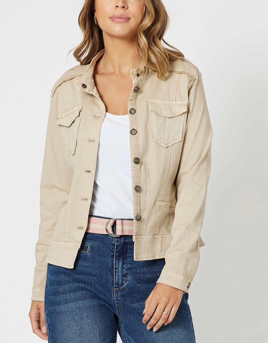 Buy Military Denim Jacket Natural Threadz for Sale Online Australia