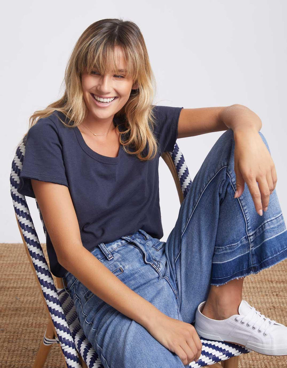 White & Co. - Original Round Neck T-Shirt - Navy - White & Co Living Tees & Tanks