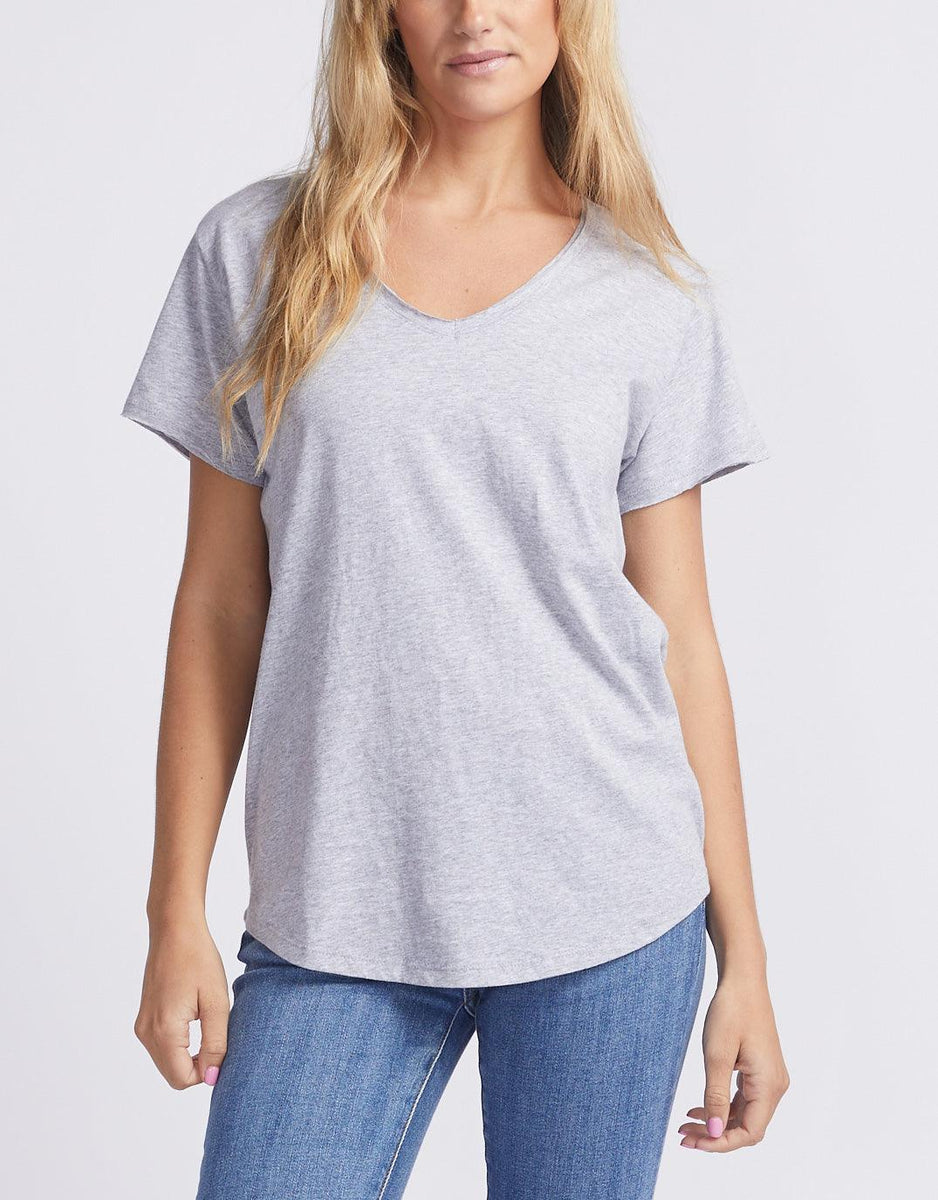 Grey v clearance neck shirt