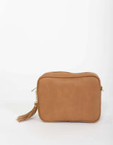 White & Co. - Zoe Crossbody Bag - Tan/Blue Stripe - White & Co Living Accessories