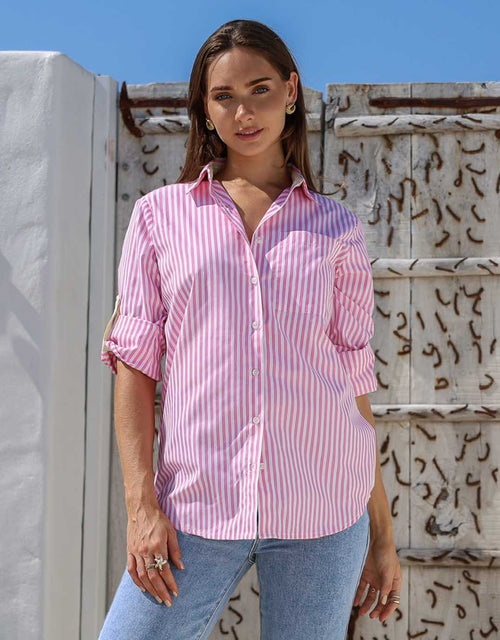 132-fashion-amalfi-stripe-shirt-pink-white-womens-clothing