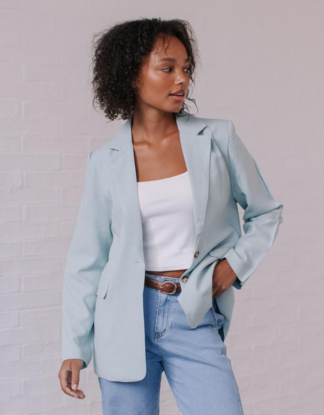 Buy Jolie Cotton Blend Blazer Blue 132 Fashion for Sale Online