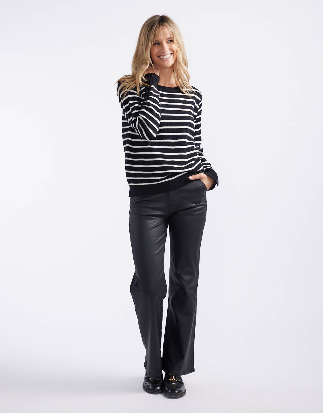 132-fashion-mari-button-cuff-knit-black-white-stripe-womens-clothing