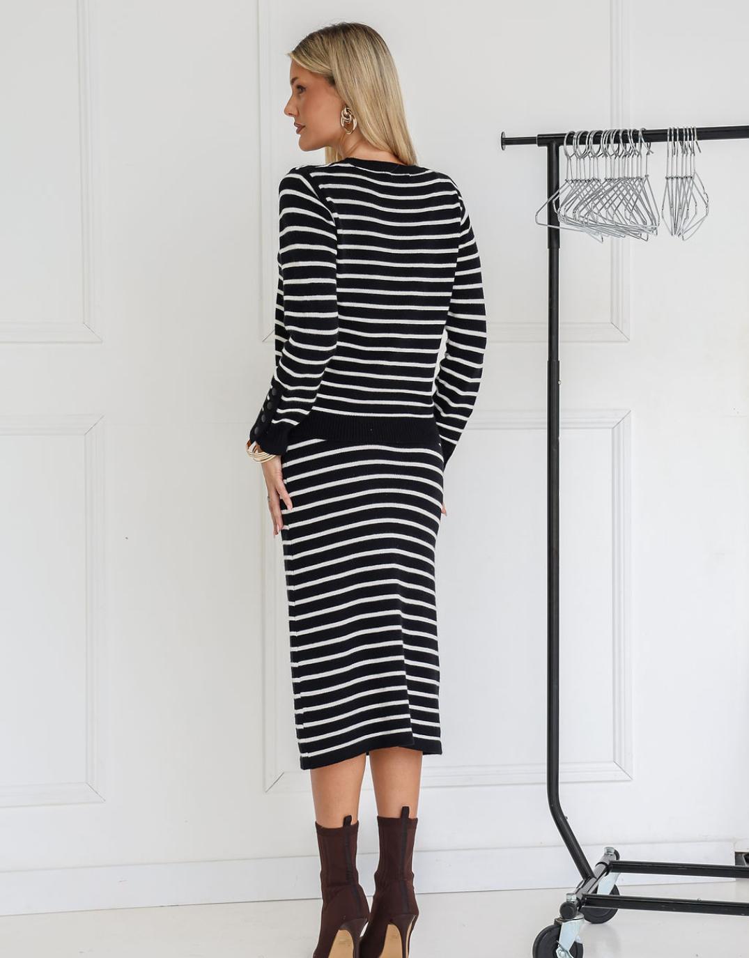 132-fashion-mari-skirt-black-white-stripe-womens-clothing