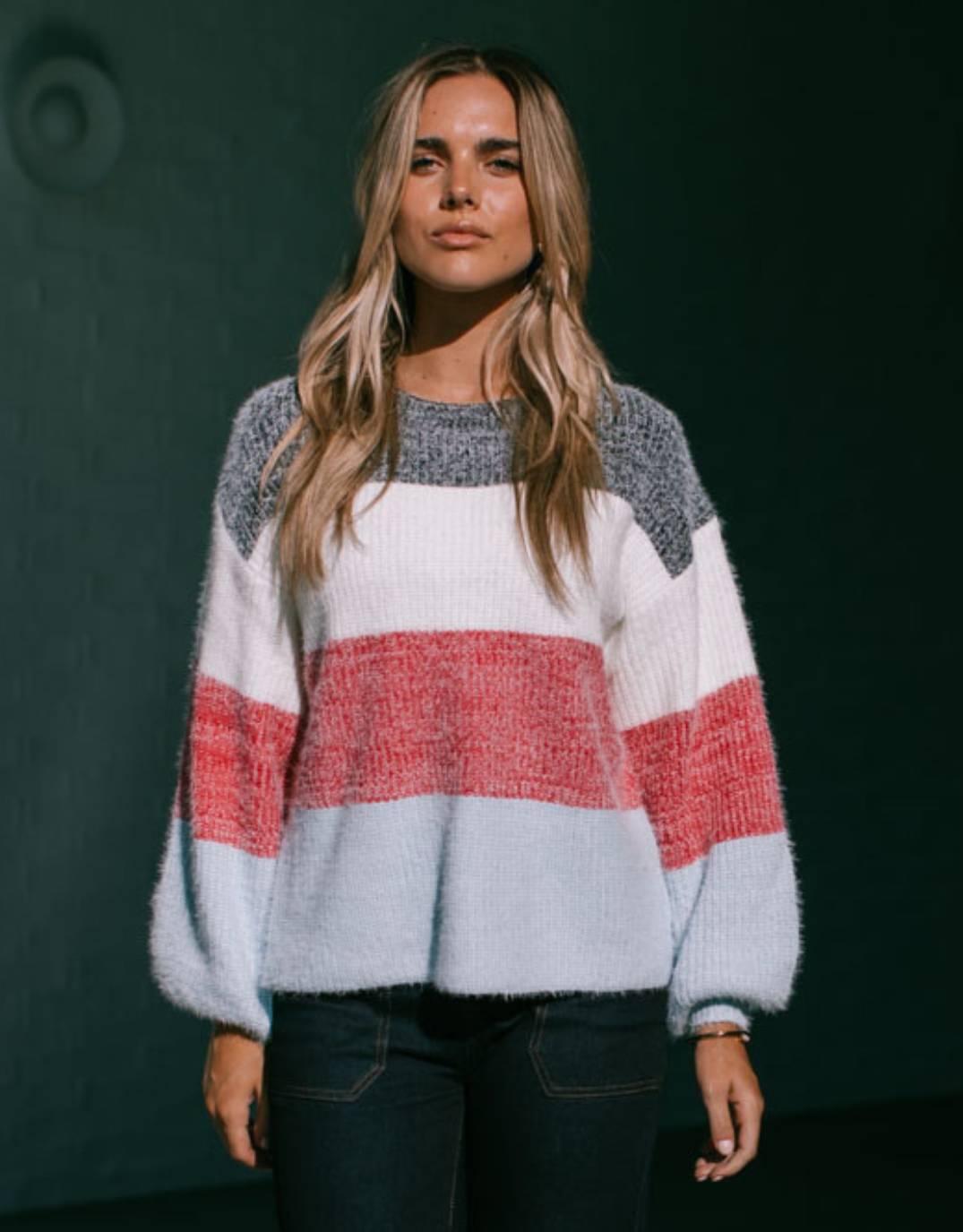 Buy Rowan Balloon Sleeve Knit Blue/Berry 132 Fashion for Sale