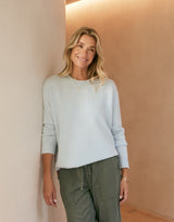 Saint Germain Scoop Hem Knit - Ice Blue
