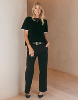 Frenchie Cotton Cashmere Tee - Black