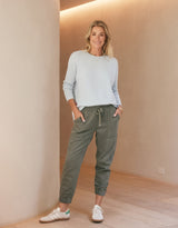 Saint Germain Scoop Hem Knit - Ice Blue