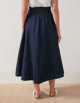 Dakota Denim Midi Skirt - Dark Denim