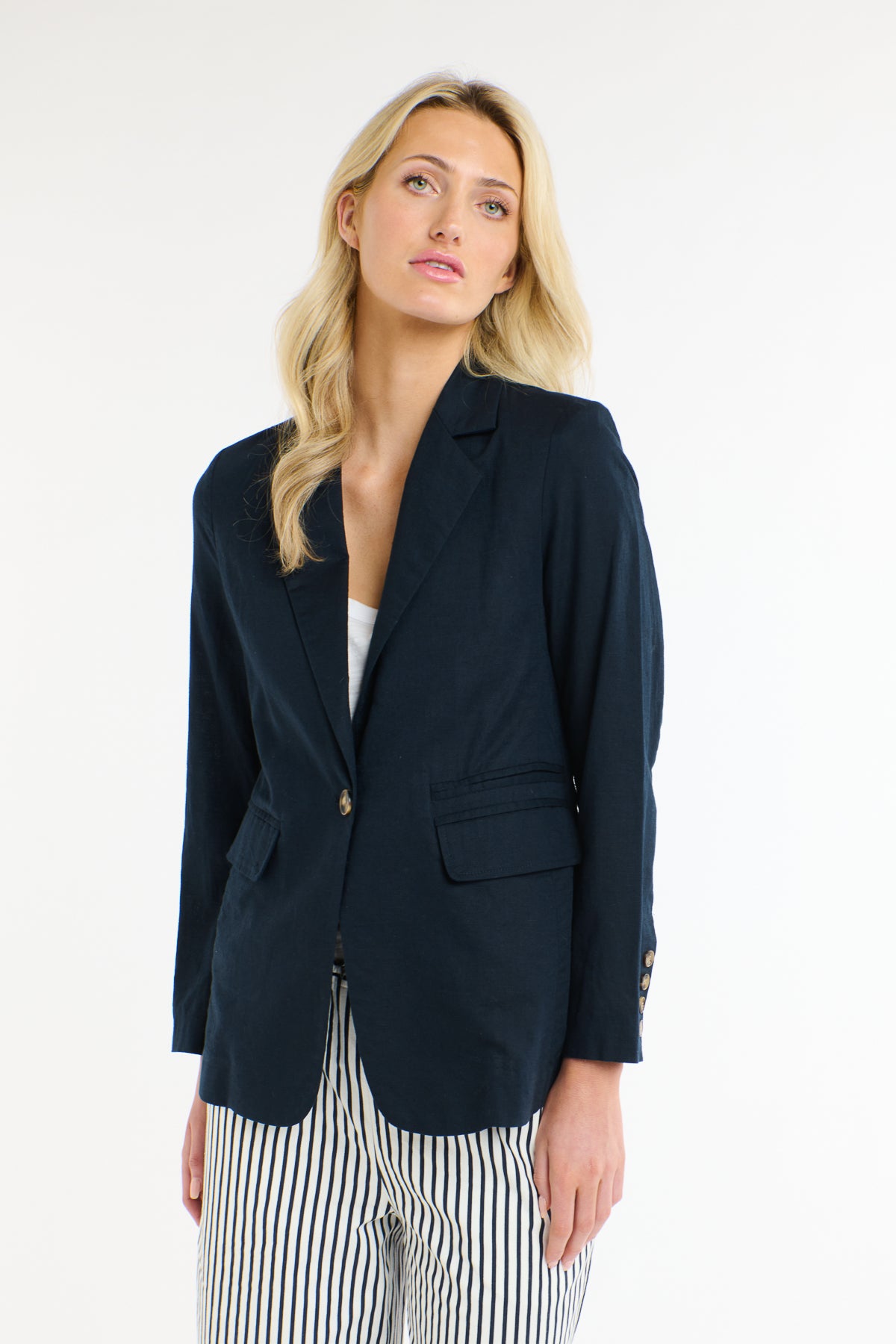 Portofino Linen Blazer - Navy