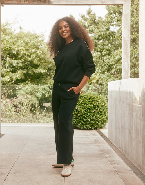 The Lounger Fleece Crew - Black