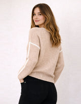 Brielle Blanket Stitch Knit - Warm Beige