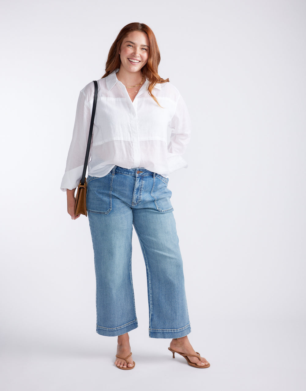 Chloe Panel Shirt - White
