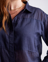 Chloe Panel Shirt - Navy
