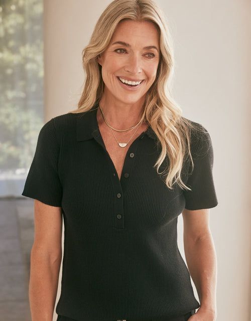 The Classic Rib Top - Black