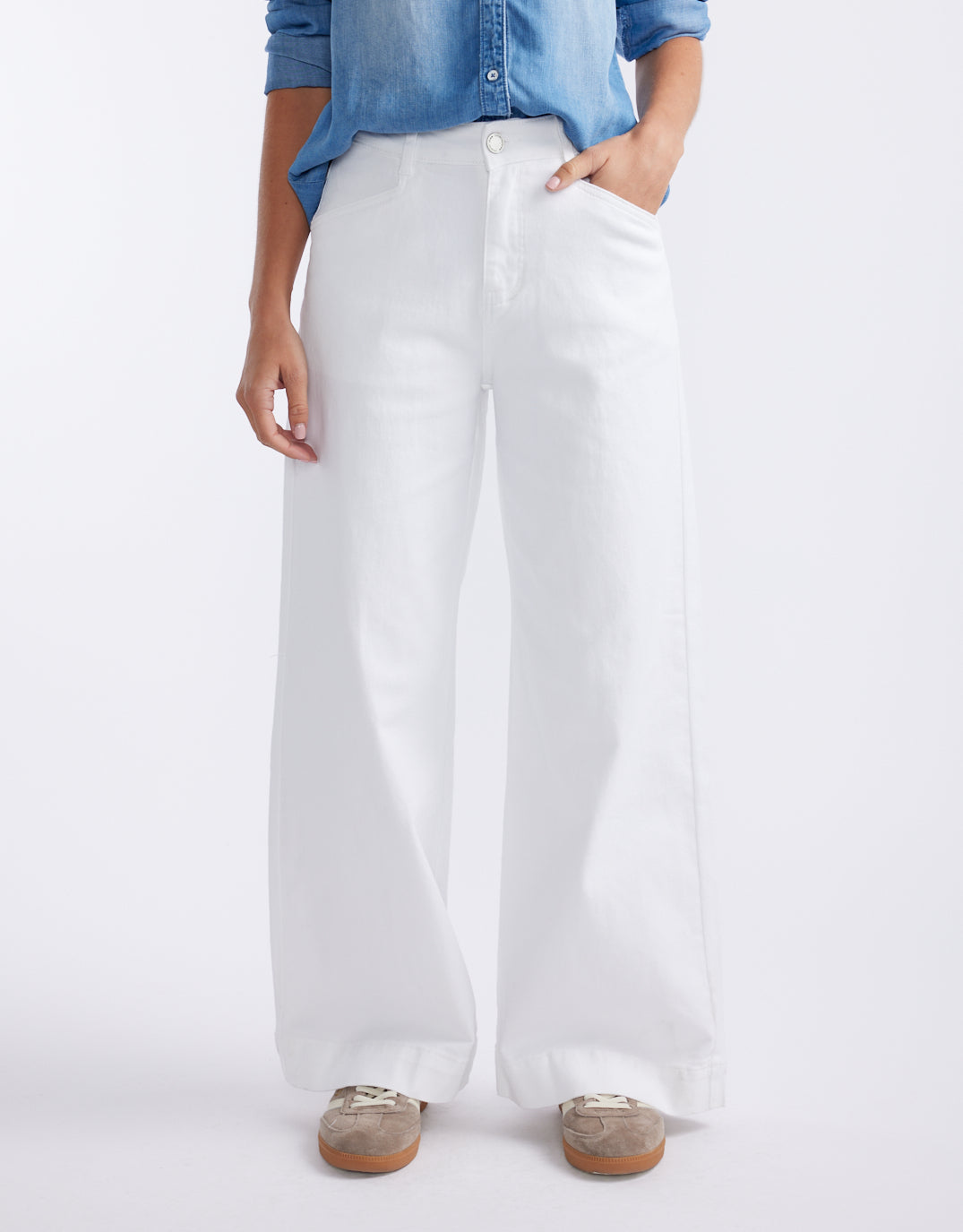 Ellery Stretch Straight Leg Jeans - White