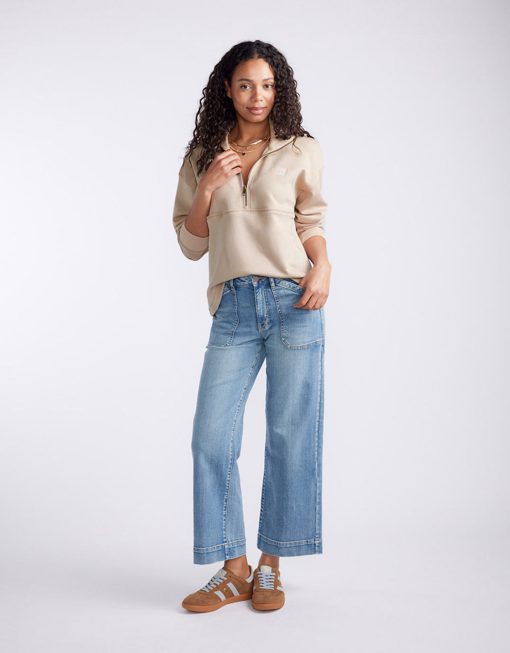 Escape Super Soft Half Zip Top - Stone