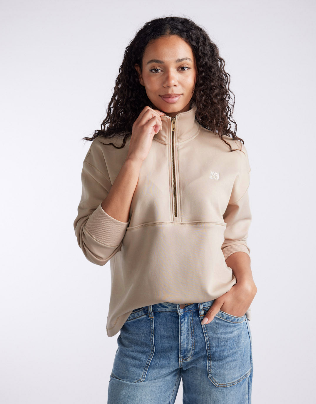 Escape Super Soft Half Zip Top - Stone