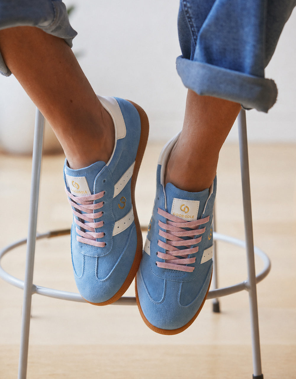 Parallel Suede Sneakers - Denim/Pink