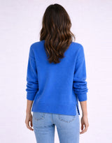 Harvest V Neck Knit - Azure Blue