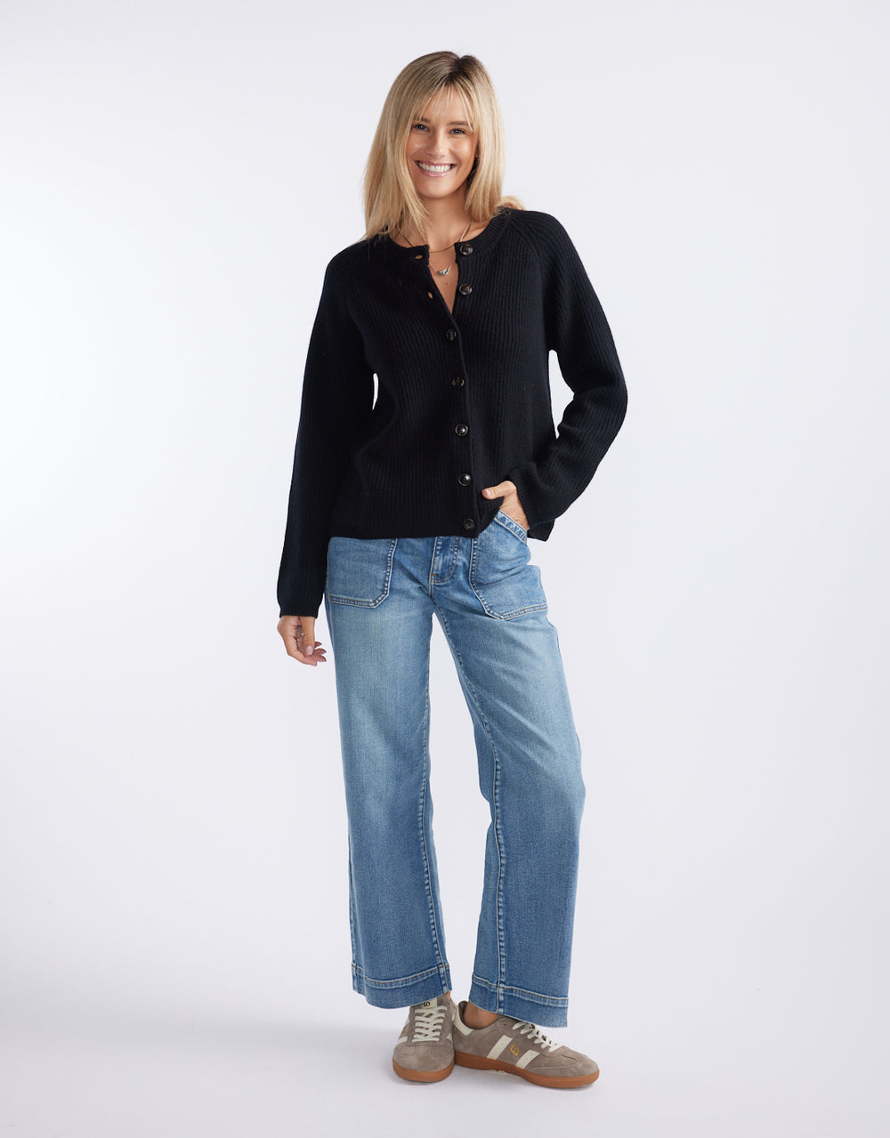 Maison Wool Cashmere Cardigan - Black