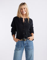 Maison Wool Cashmere Cardigan - Black