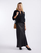 Maison Wool Cashmere Cardigan - Black