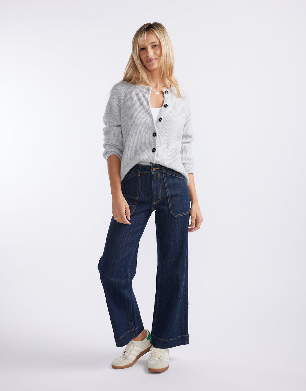 Maison Wool Cashmere Cardigan - Grey Marle