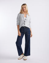 Maison Wool Cashmere Cardigan - Grey Marle