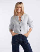 Maison Wool Cashmere Cardigan - Grey Marle