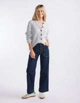 Maison Wool Cashmere Cardigan - Grey Marle