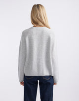 Maison Wool Cashmere Cardigan - Grey Marle