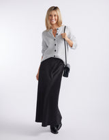 Maison Wool Cashmere Cardigan - Grey Marle