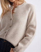 Maison Wool Cashmere Cardigan - Oat