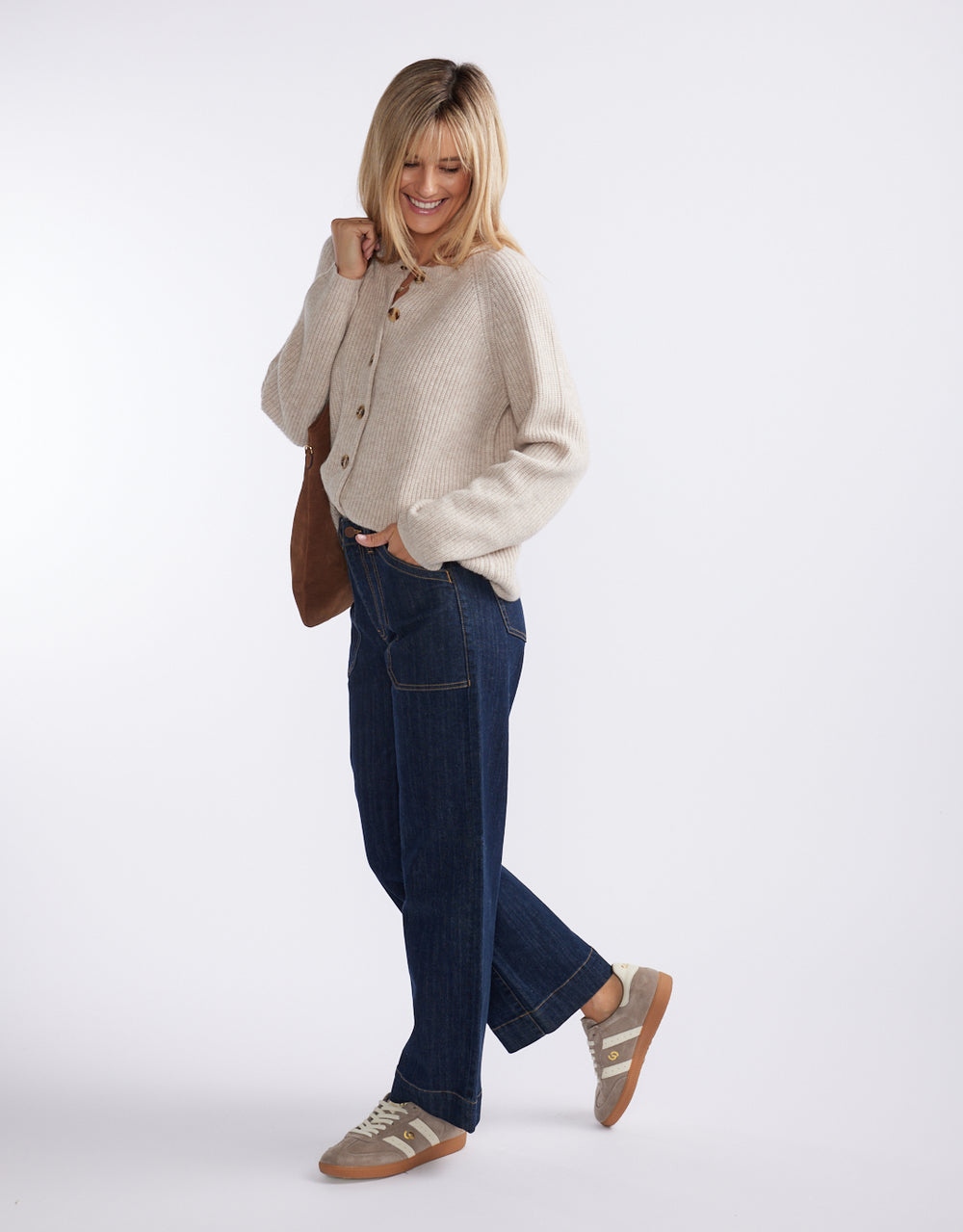 Maison Wool Cashmere Cardigan - Oat