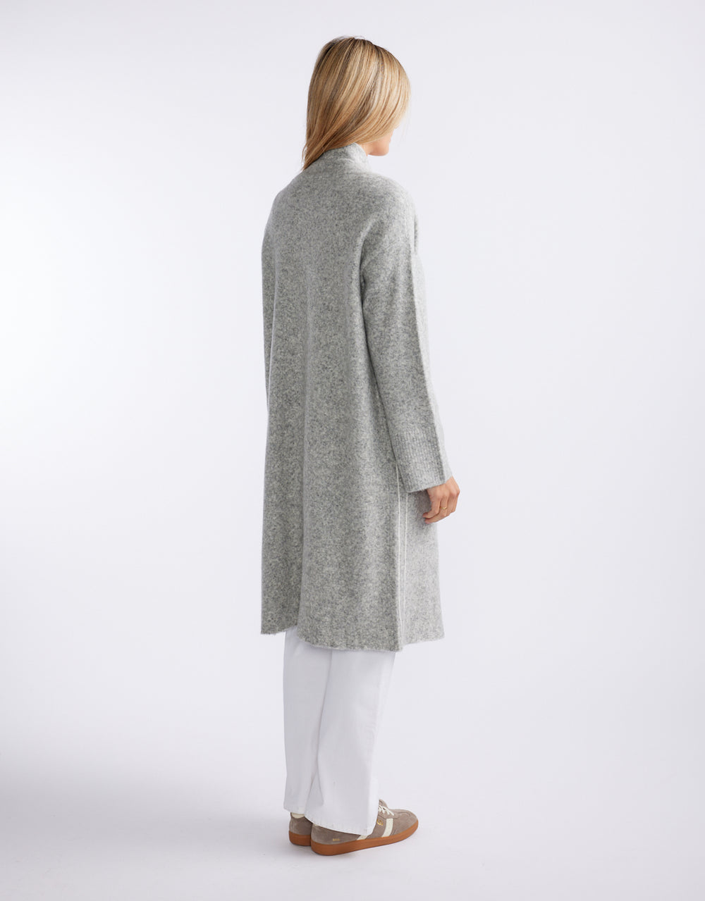 Montreux Wool Alpaca Longline Cardigan - Grey Marle