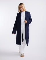 Montreux Wool Alpaca Longline Cardigan - Navy
