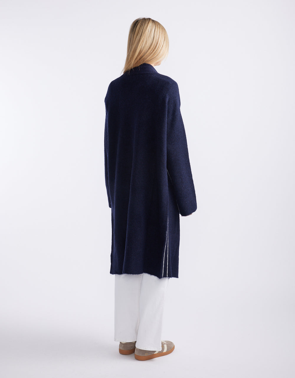 Montreux Wool Alpaca Longline Cardigan - Navy