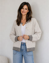 Macie Wool Blend Cardi - Latte/Choc