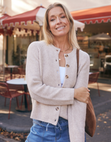 Maison Wool Cashmere Cardigan - Oat