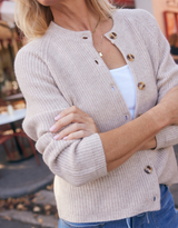 Maison Wool Cashmere Cardigan - Oat