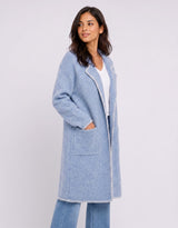 Noa Blanket Stitch Coatigan - Blue