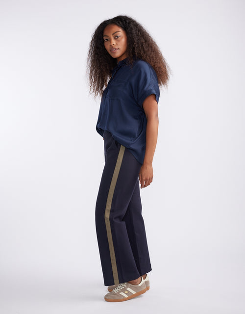 Timeless Straight Leg Ponte Pant  - Navy/Khaki