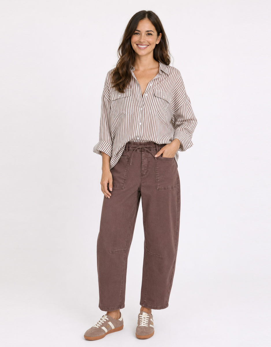 Preppy Pocket Front Shirt - Chocolate Stripe Stories Be Told for Sale ...