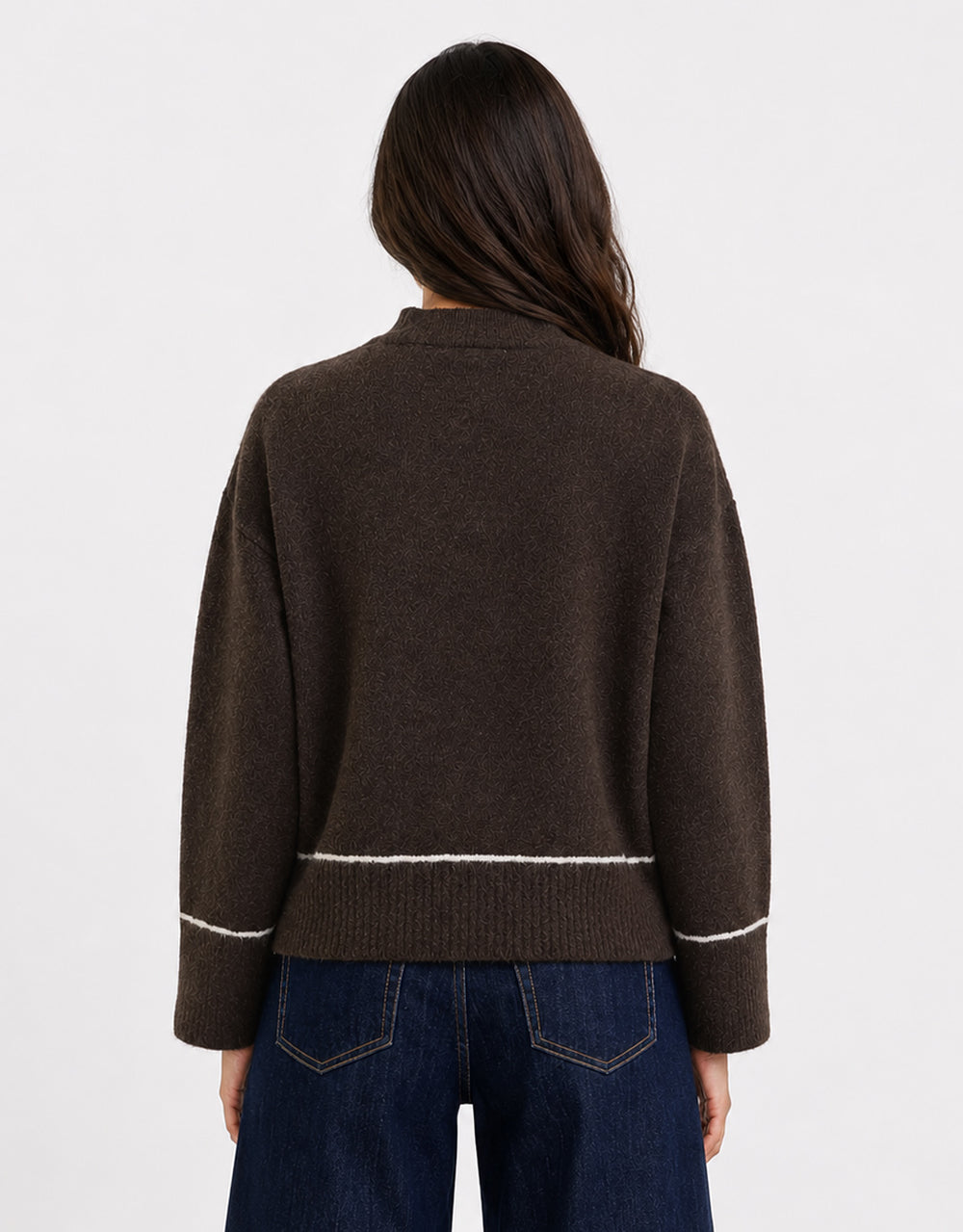 Quest Contrast Detail Jumper - Chocolate