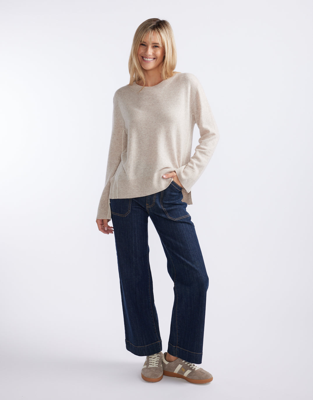 Riviera Wool Cashmere Knit - Oat